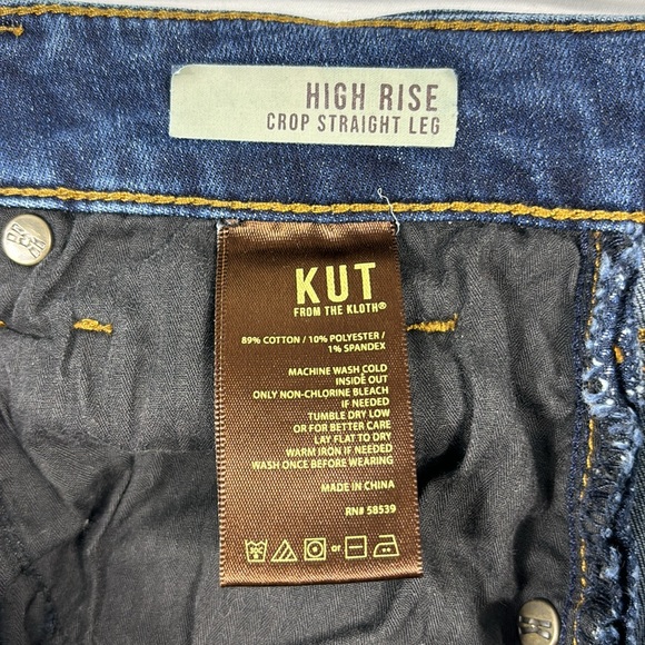Kut From the Kloth Lauren Crop High Rise Straight Leg Jean Indigo | Size 4 - Picture 10 of 11